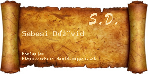 Sebesi Dávid névjegykártya
