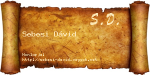 Sebesi Dávid névjegykártya